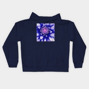 Abstract Blue Dahlia Bloom Kids Hoodie